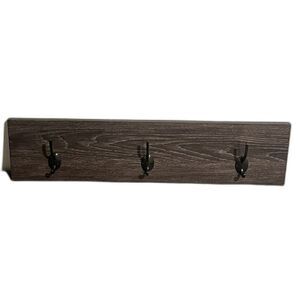 Afton 3 Hook Wall Mounted Coat Rack Home Decor Coat Hanging Brown Black